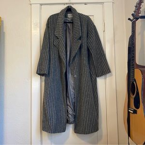 ASOS Brushed Long Striped Coat